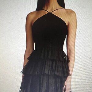 Zac Posen Black Tiered Wedding Dress